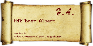 Hübner Albert névjegykártya