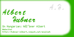 albert hubner business card